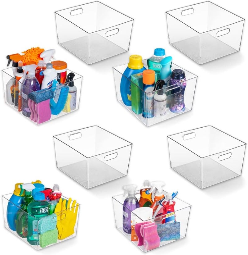 ClearSpace Clear Plastic Storage Bins – XL 8 Pack Perfect Kitchen or Pantry Organization Fridge Organizer and Storage Bins, Cabinet Organizers - Image 1